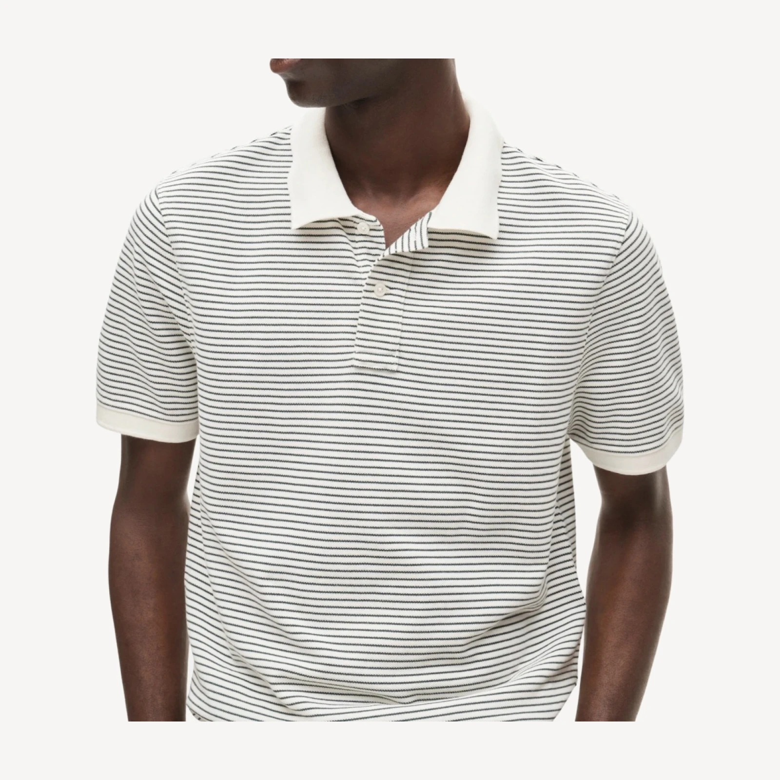 Washed piqué polo shirt in stripe