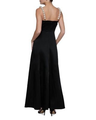 L'Agence Sutton Faux Pearl Strap Maxi Dress