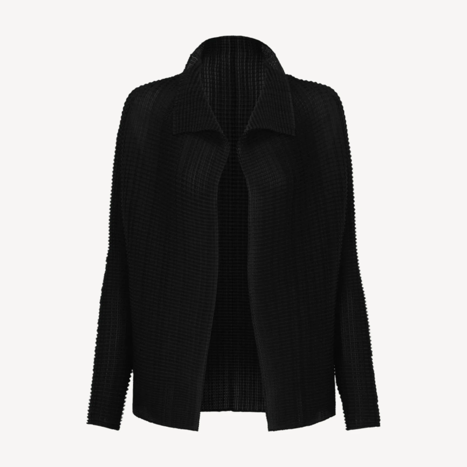 WOOLY PLEATS BK/WT-56