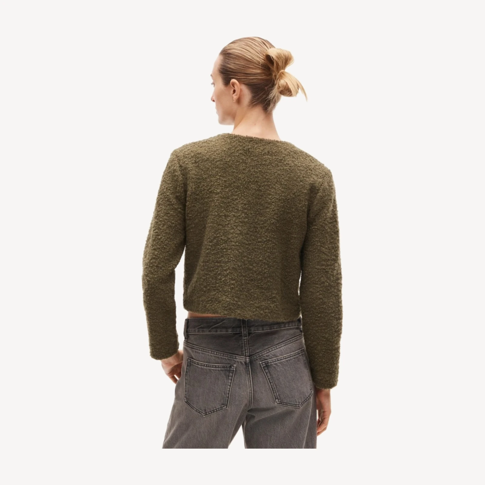 Knit jacket in bouclé wool blend