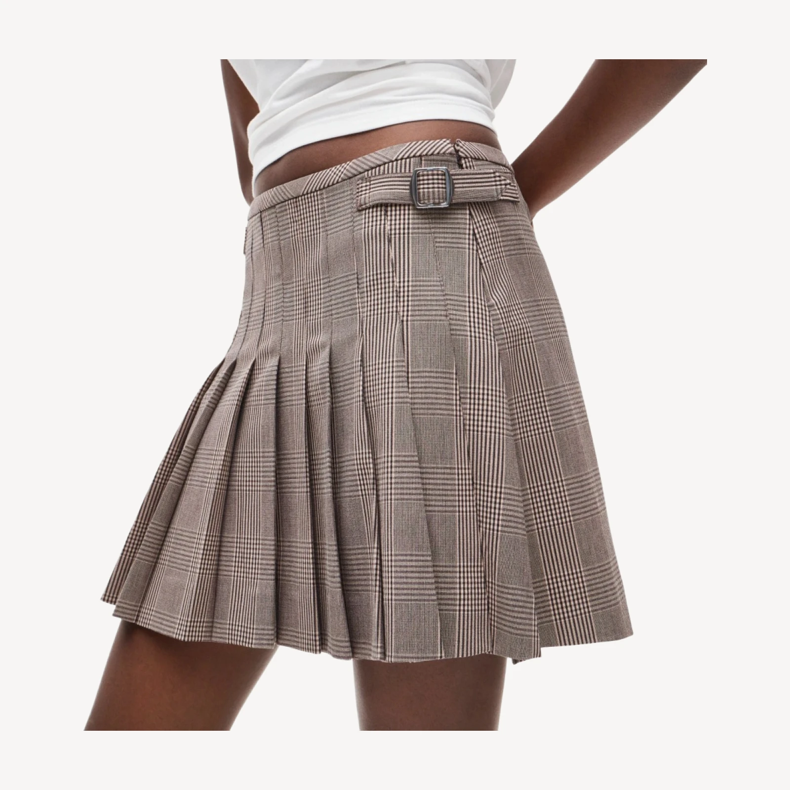 Ivy mini skirt in houndstooth Gramercy suiting