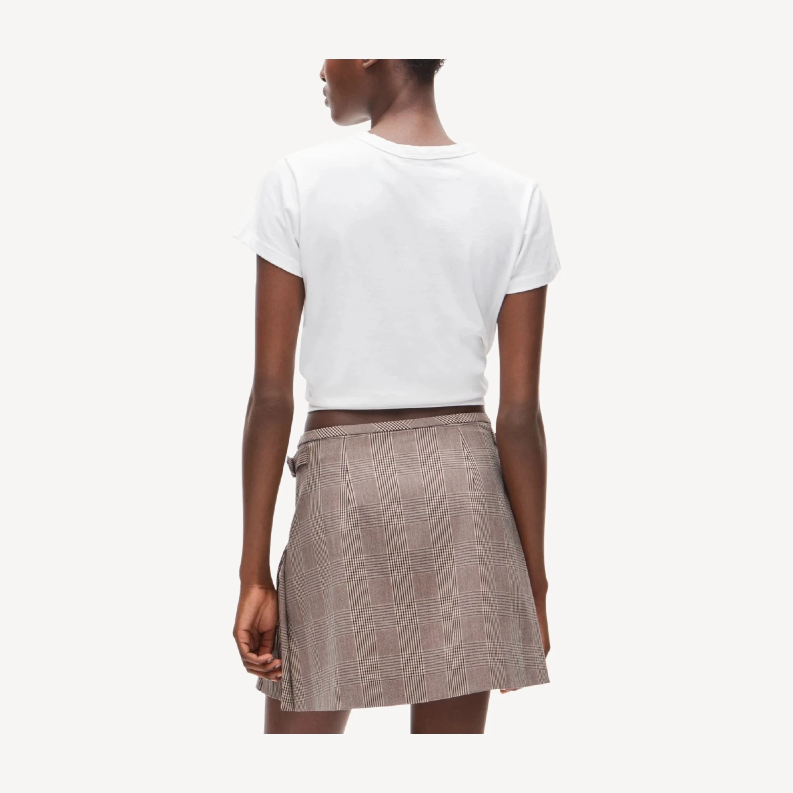 Ivy mini skirt in houndstooth Gramercy suiting