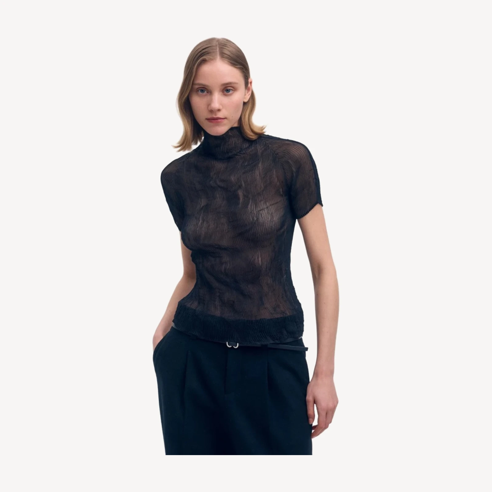 CHIFFON TWIST BK/WT
