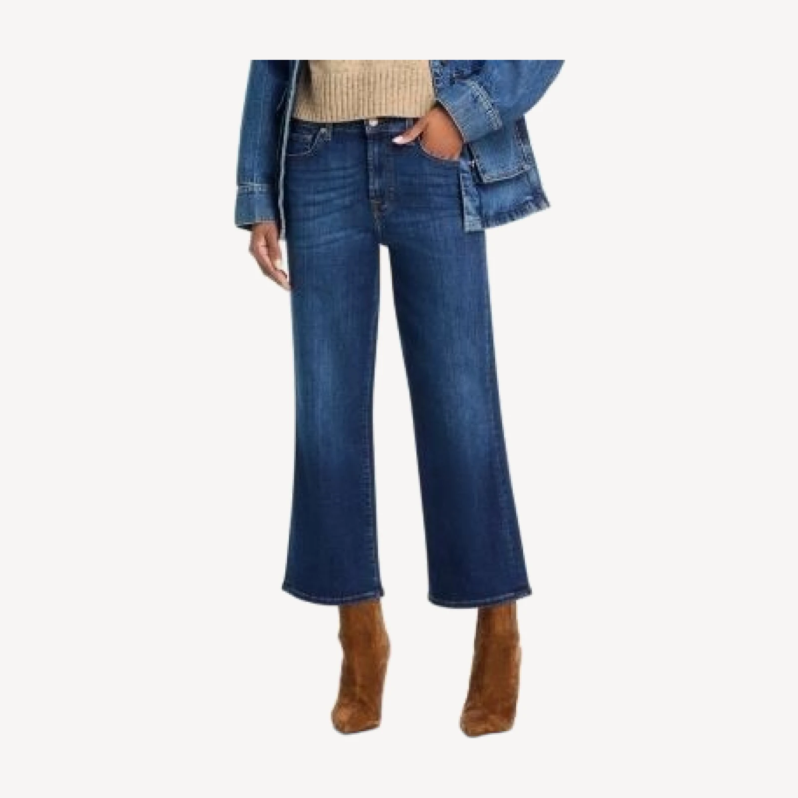 7 For All Mankind Alexa High Rise Cropped Jeans in High Wave