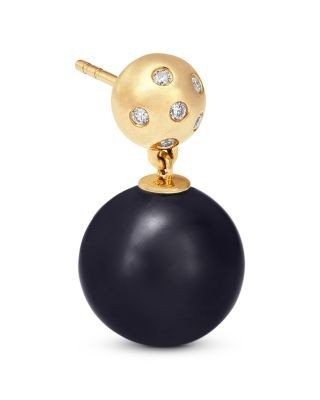 Bloomingdale's Fine Collection Onyx & Diamond Bead Drop Earrings in 14K Yellow Gold
