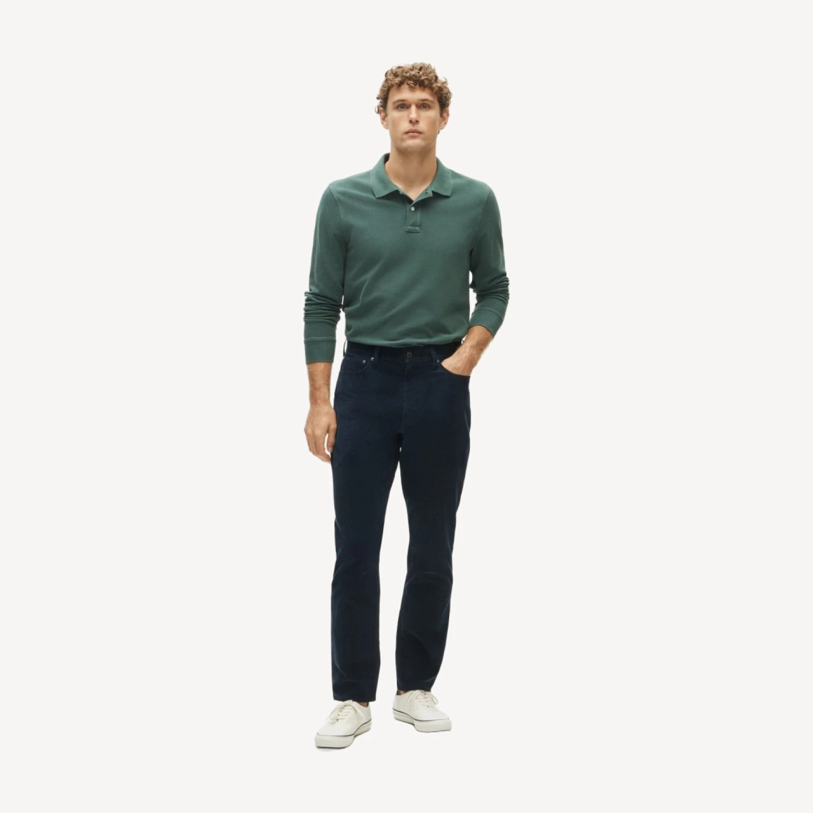 Athletic Straight-fit stretch corduroy five-pocket pant