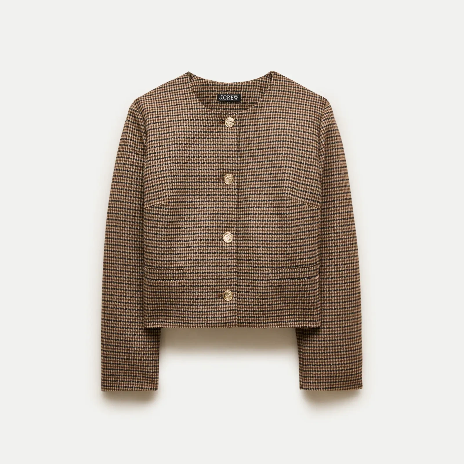 Lady jacket in houndstooth wool blend