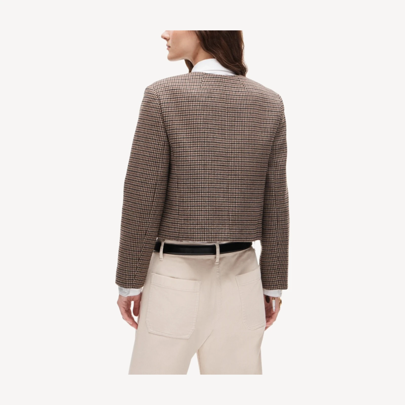 Lady jacket in houndstooth wool blend