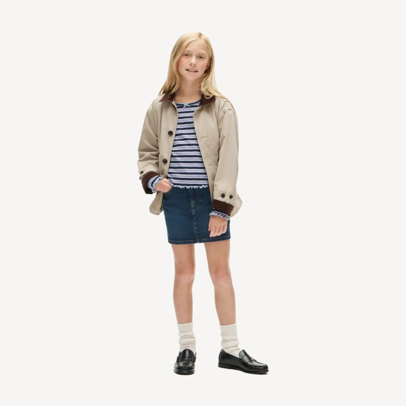 Girls' long-sleeve pointelle-knit T-shirt