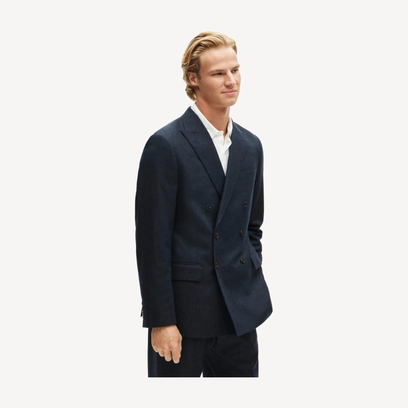 Kenmare Relaxed-fit suit jacket in Italian wool flannel