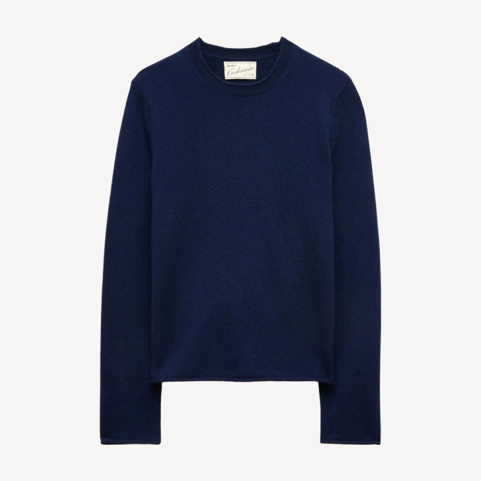 Rolled cashmere long-sleeve sweater