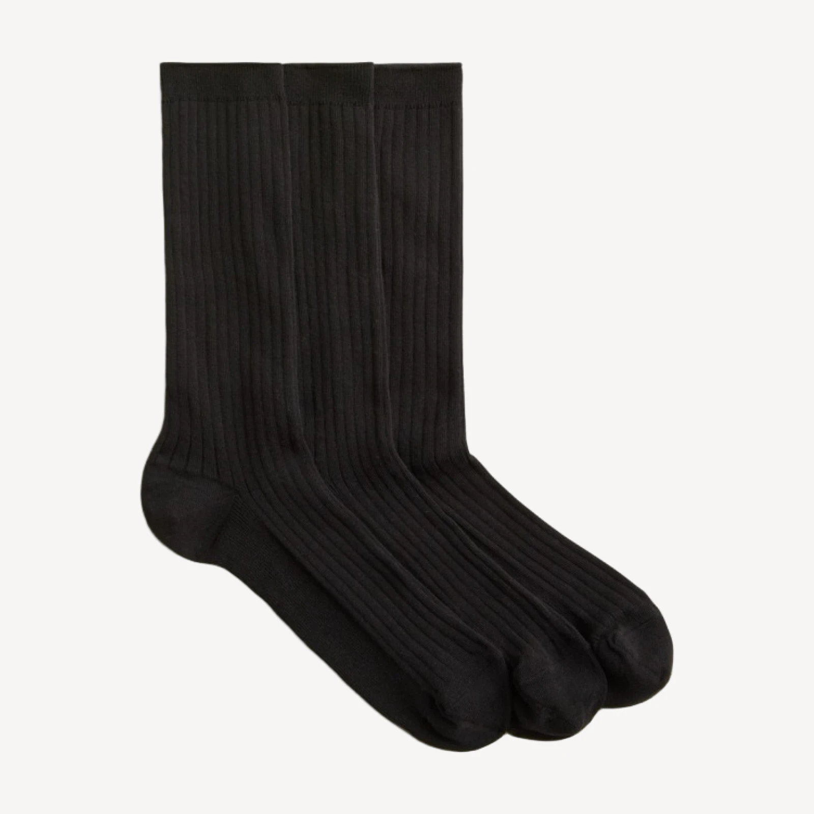 Ribbed cotton trouser socks three-pack
