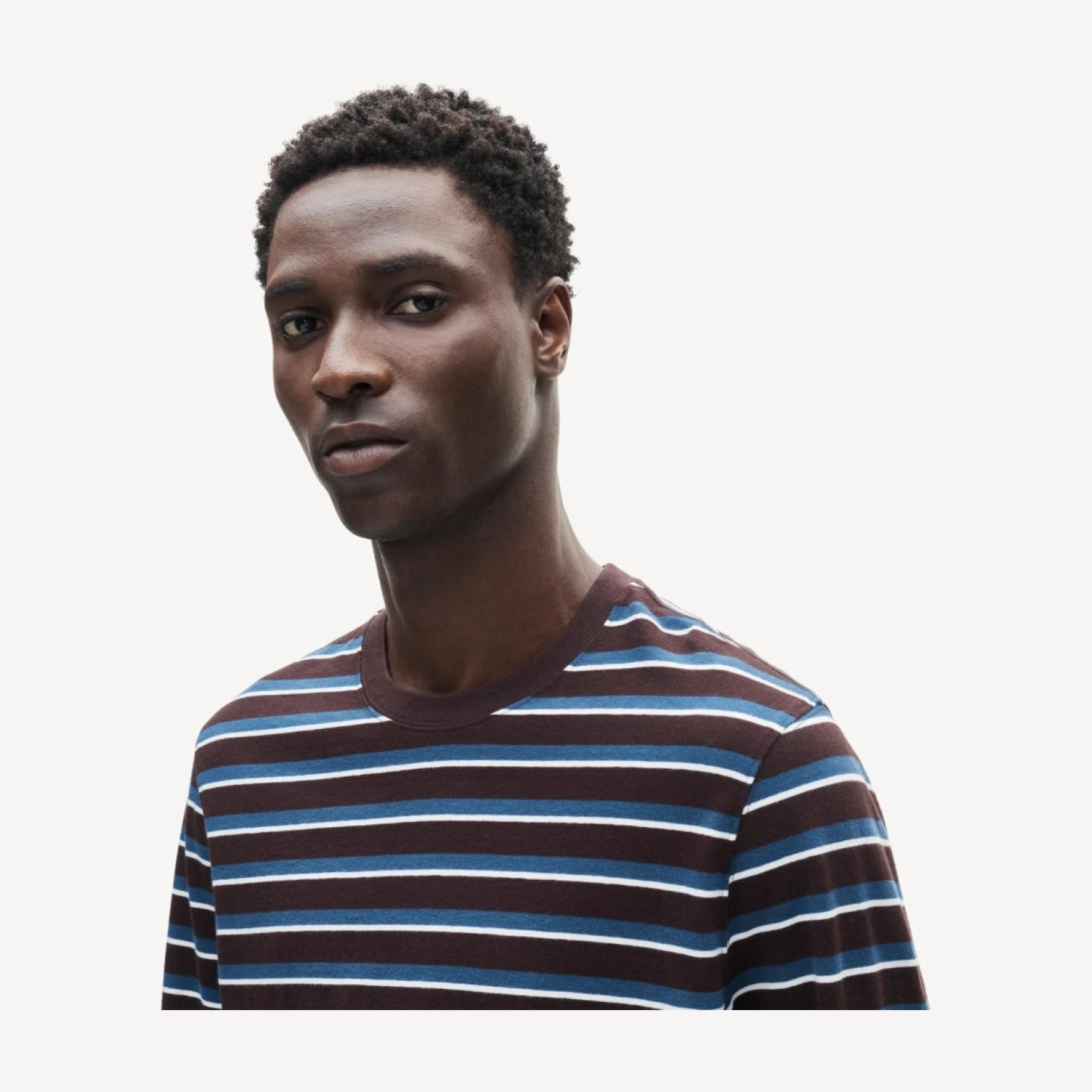 Vintage-wash cotton long-sleeve T-shirt in stripe