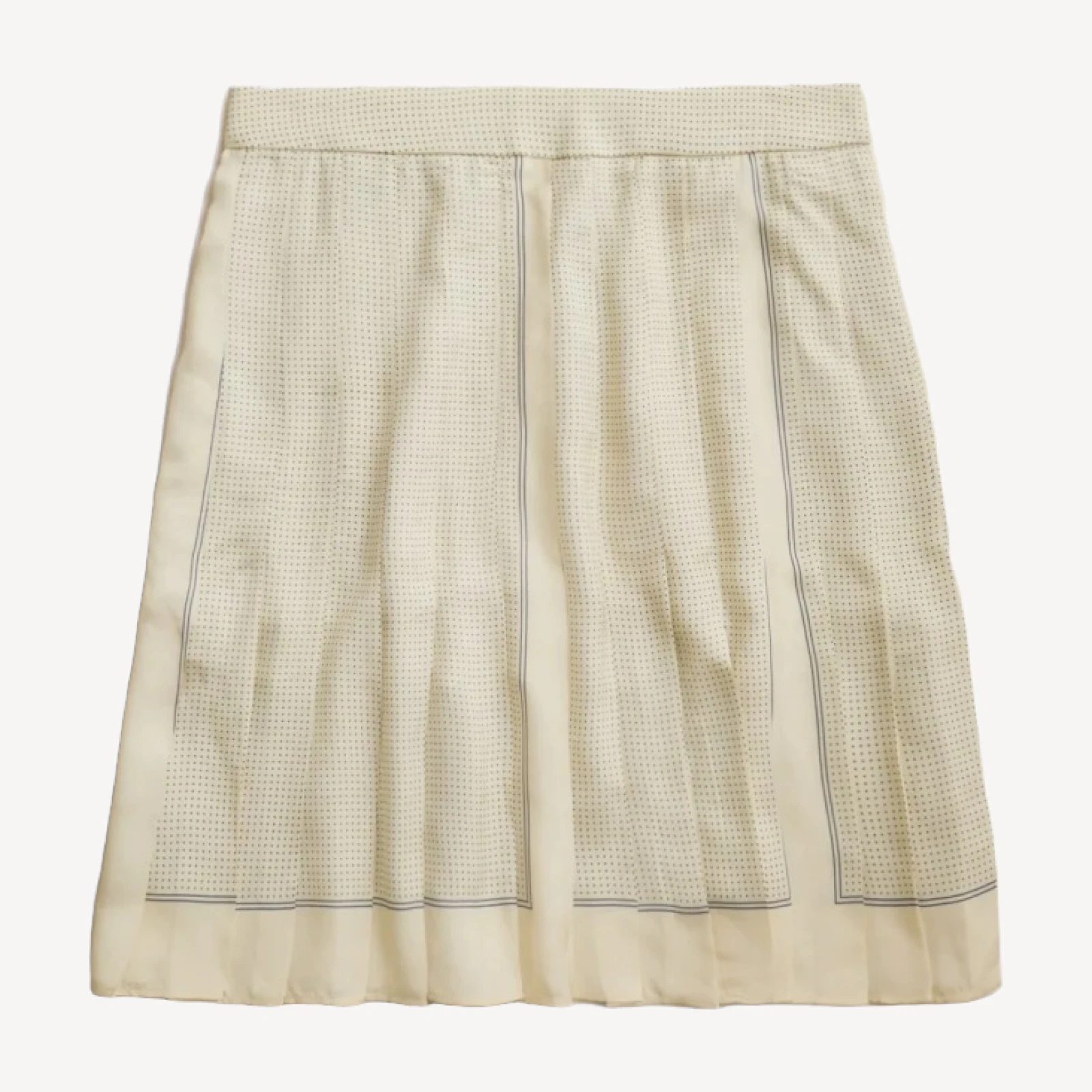 Pleated scarf-print skirt in drapey viscose twill