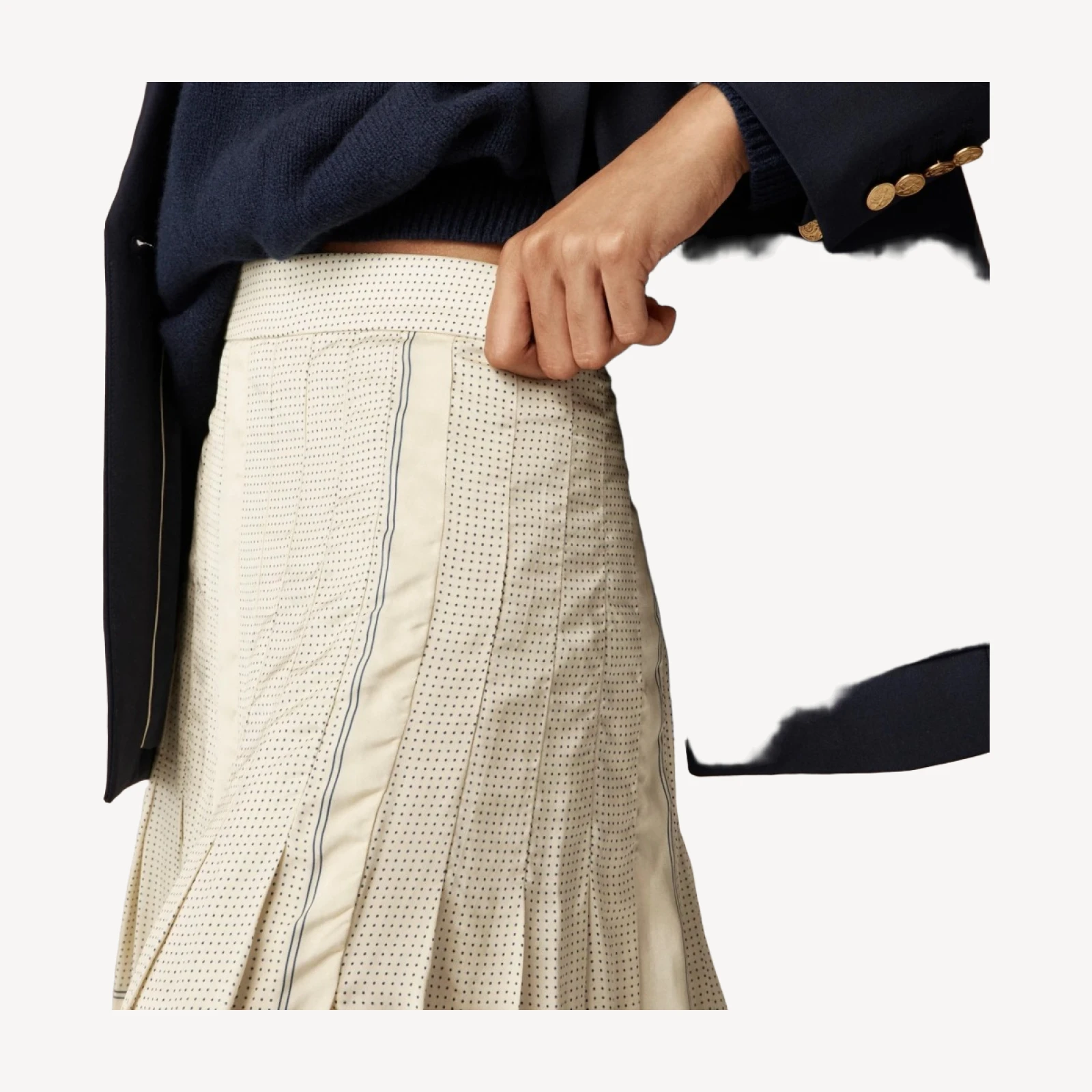 Pleated scarf-print skirt in drapey viscose twill