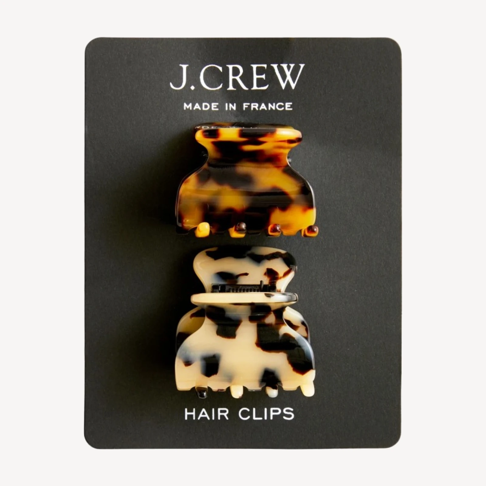 Mini claw clips two-pack in Italian tortoise