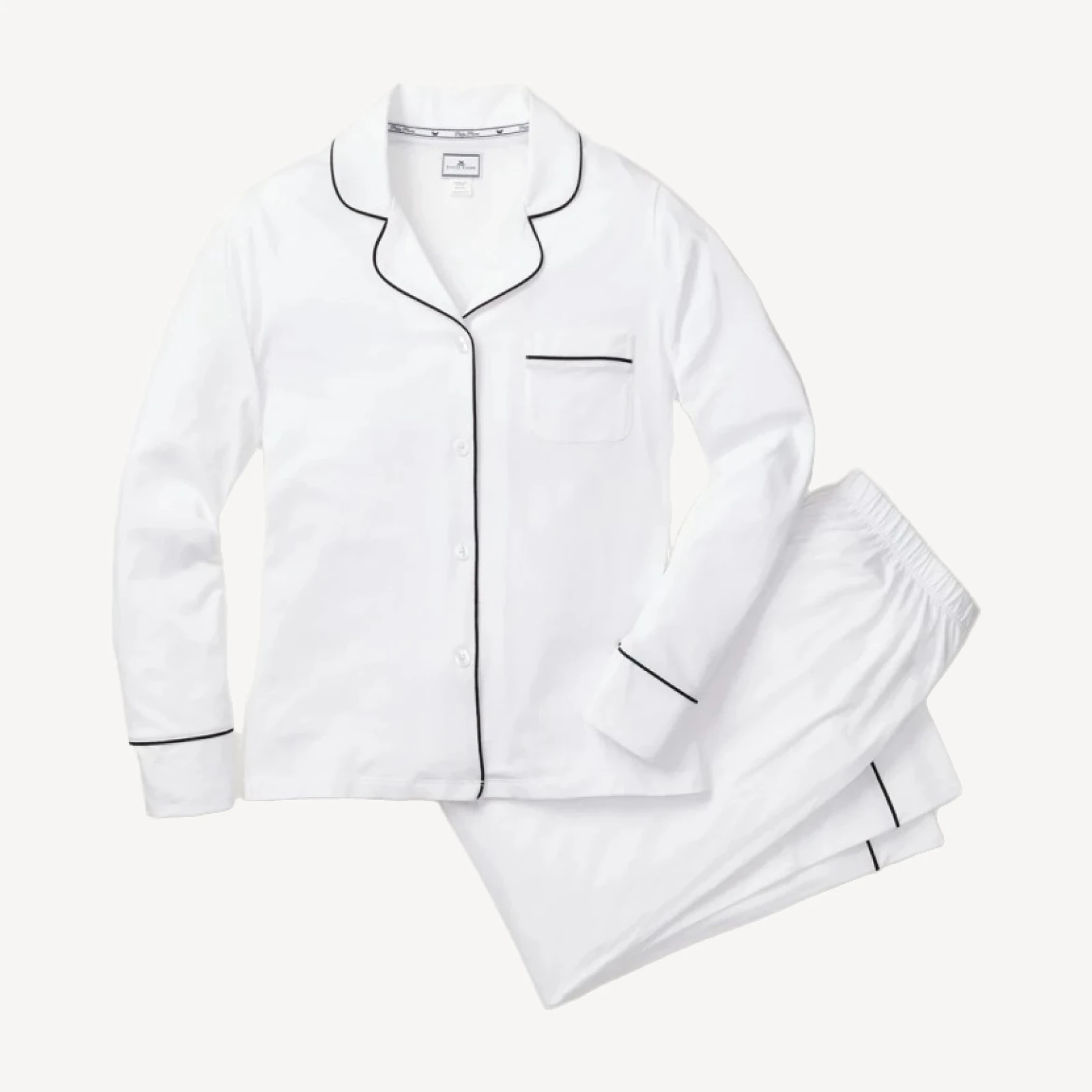 Petite Plume™ women's Pima cotton pajama set with piping