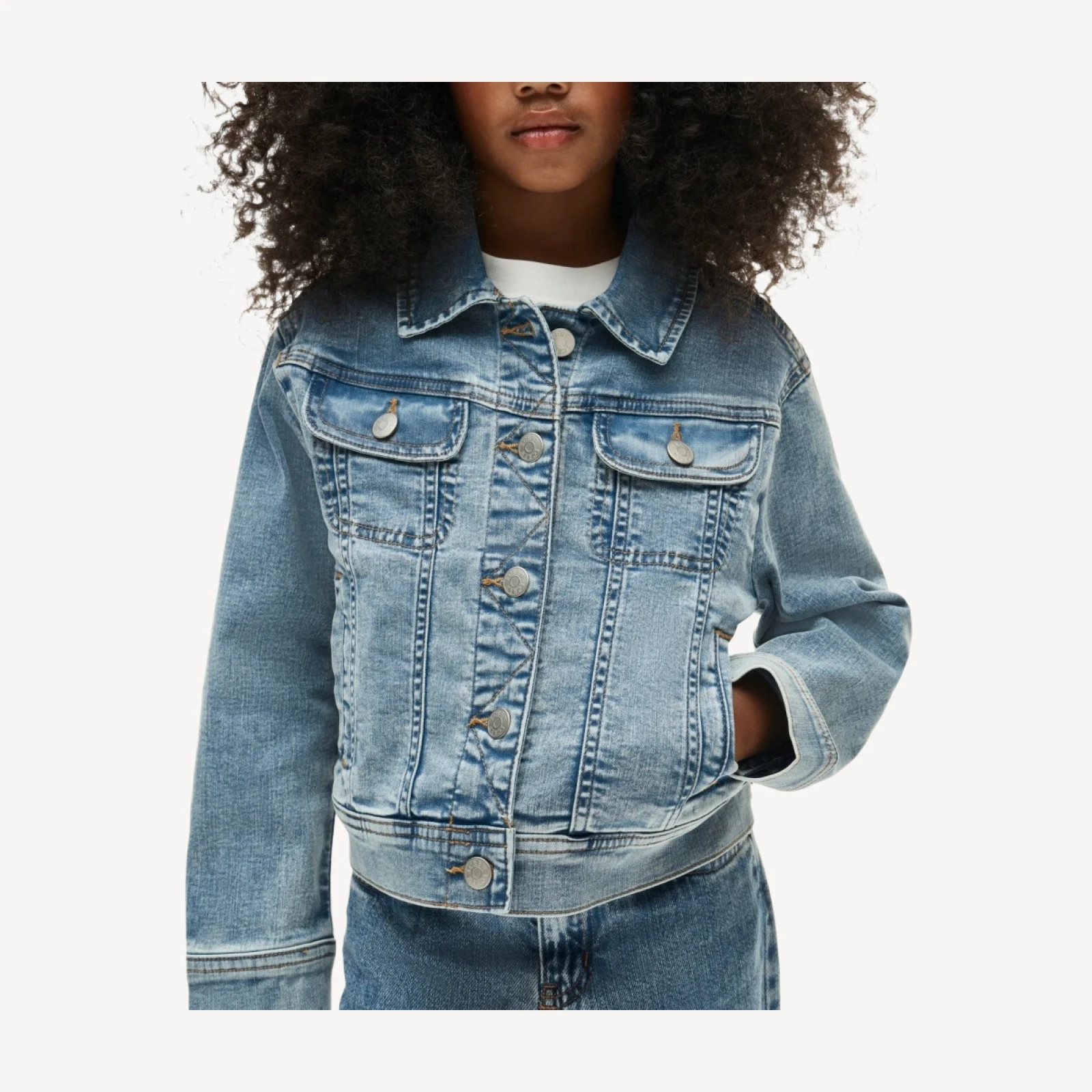 Girls' denim trucker jacket
