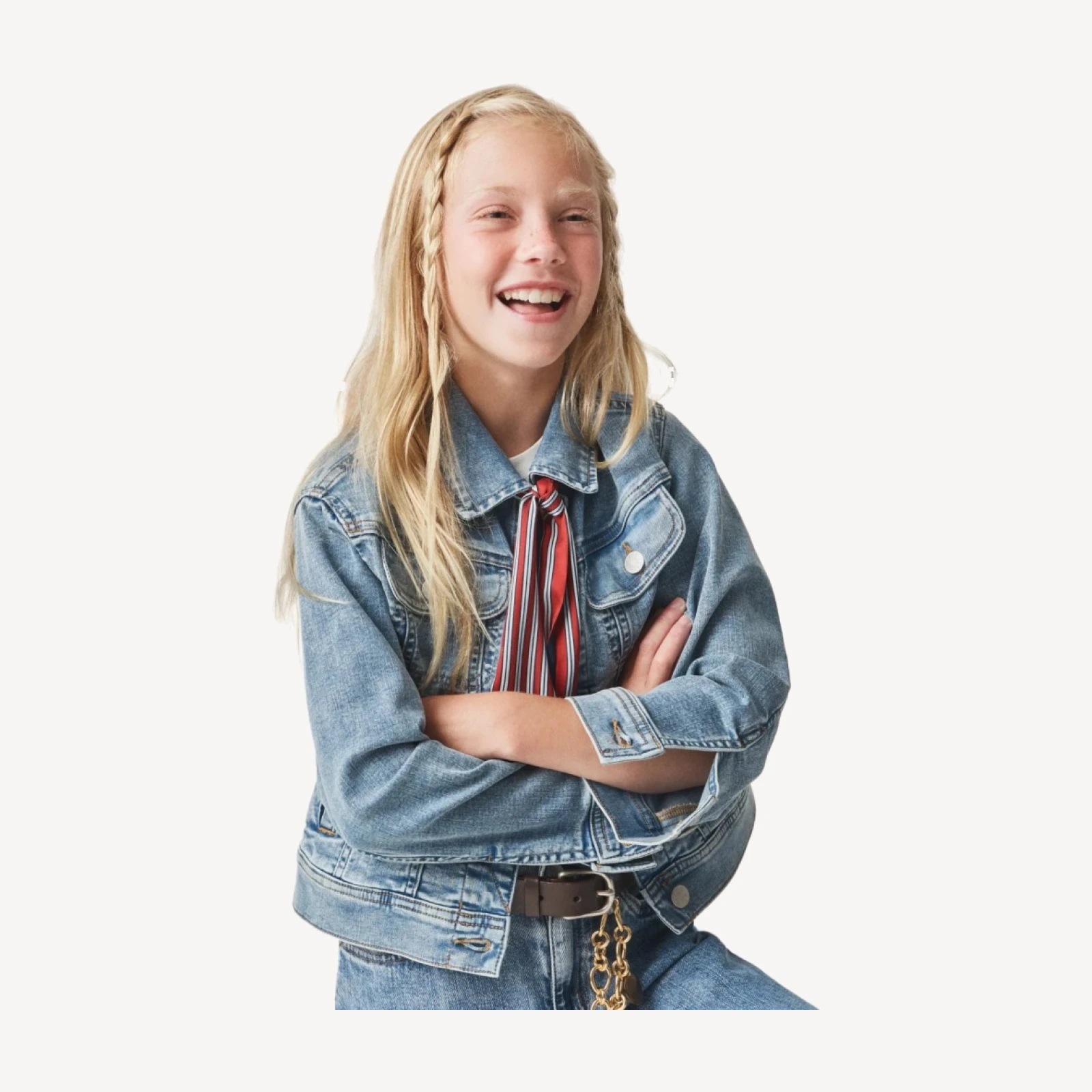 Girls' denim trucker jacket