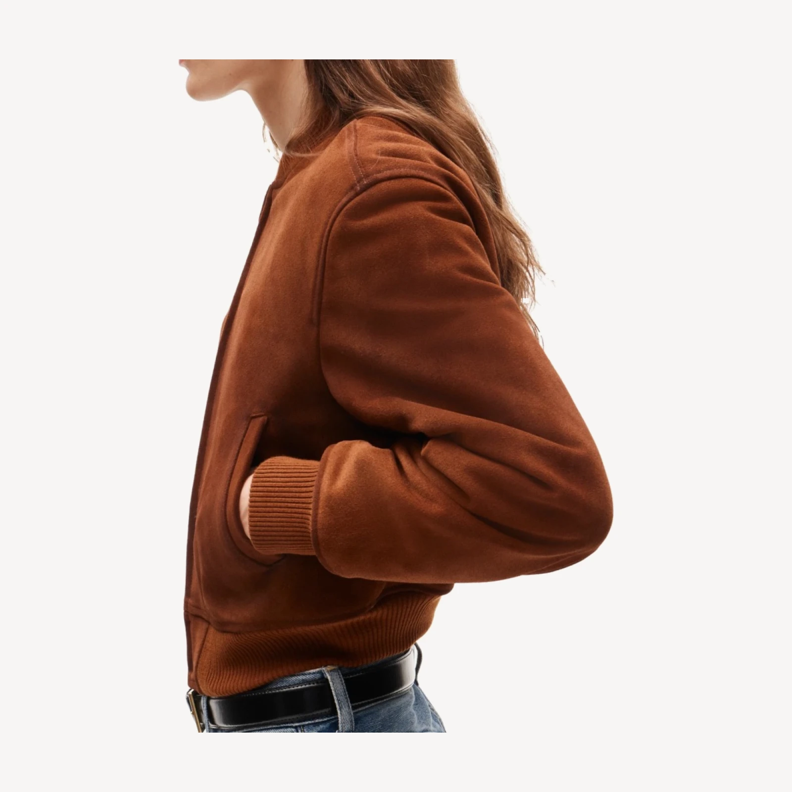 Collection suede bomber jacket