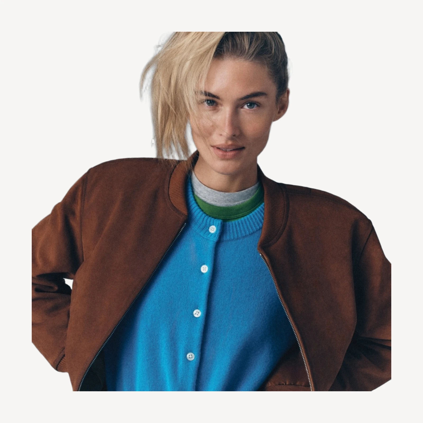 Collection suede bomber jacket
