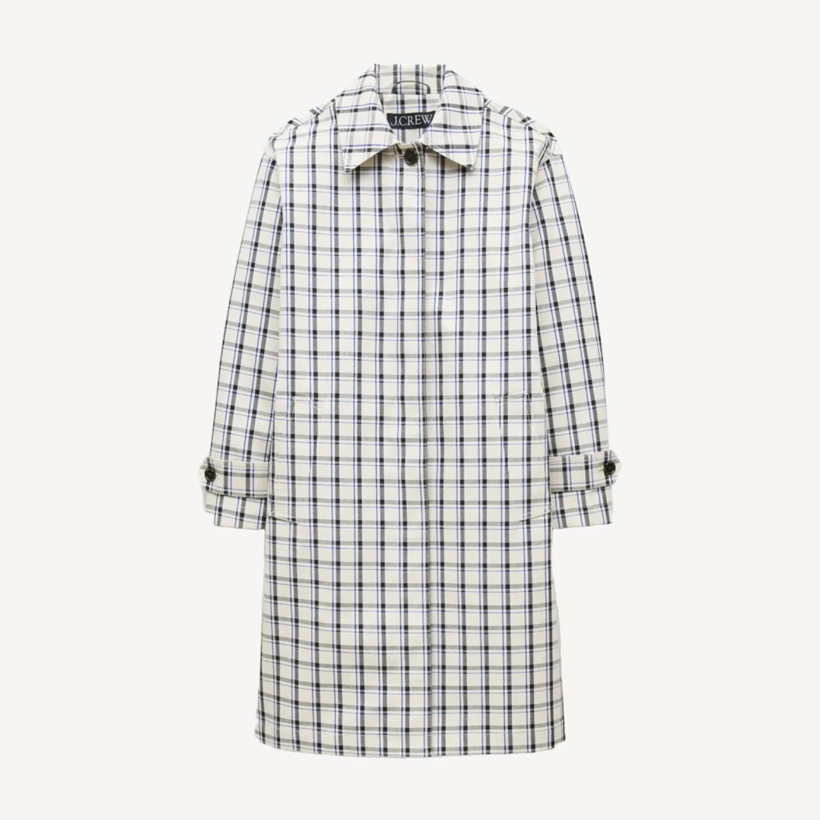 Soho car coat in plaid double-faced cotton