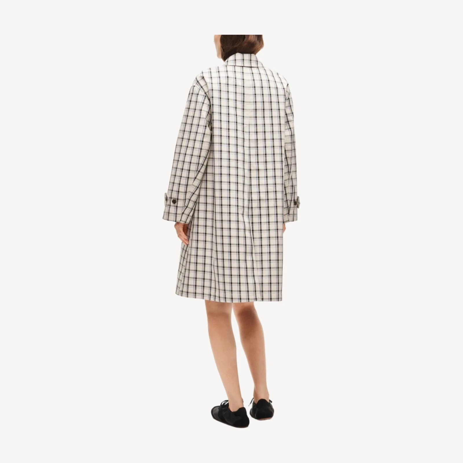 Soho car coat in plaid double-faced cotton