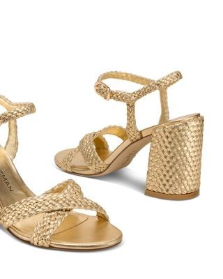 Stuart Weitzman Women's Alyssa Woven Leather High Heel Sandals