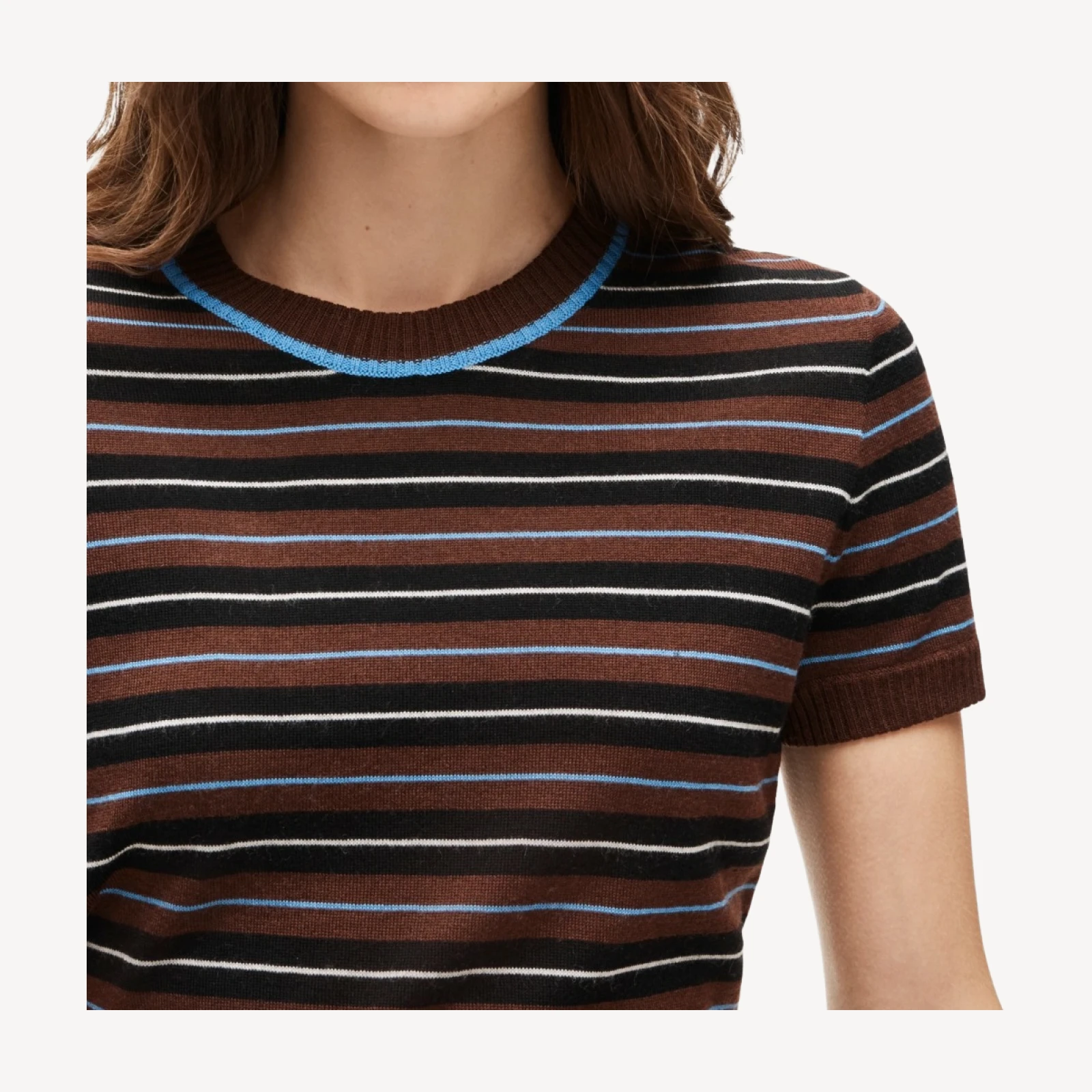 Sweater-tee in striped merino wool