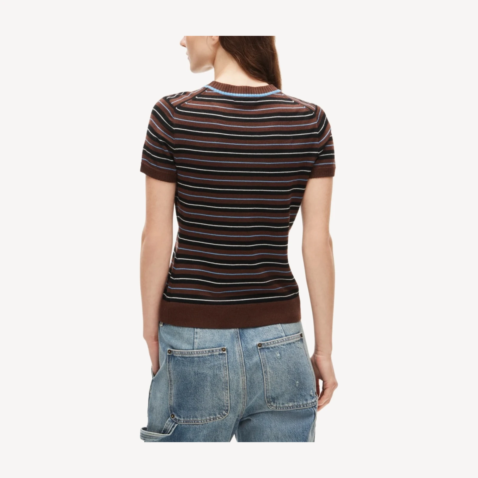 Sweater-tee in striped merino wool