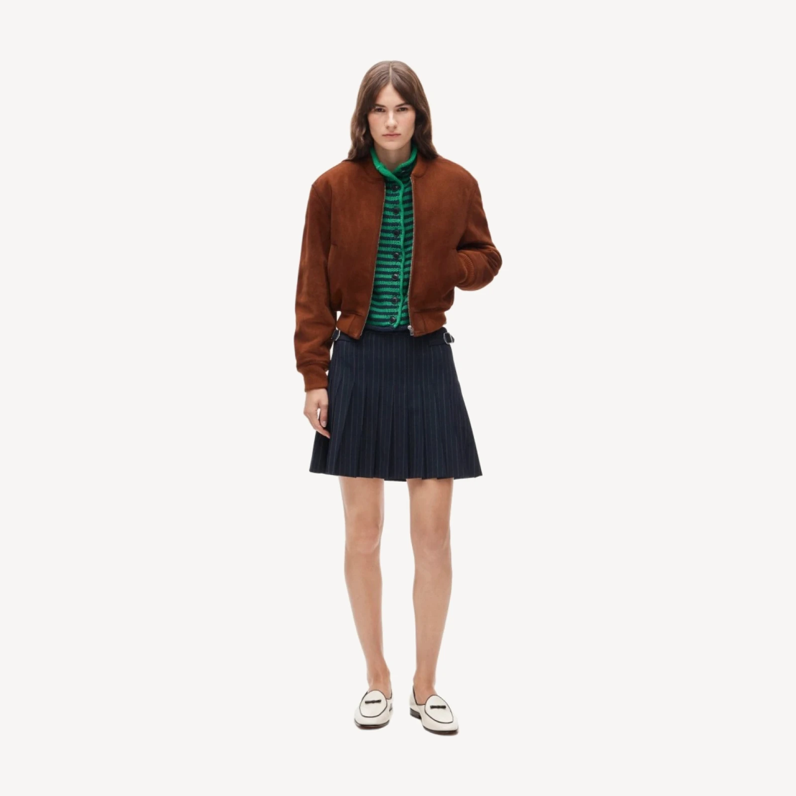 Rollneck™ reversible cardigan in stripe