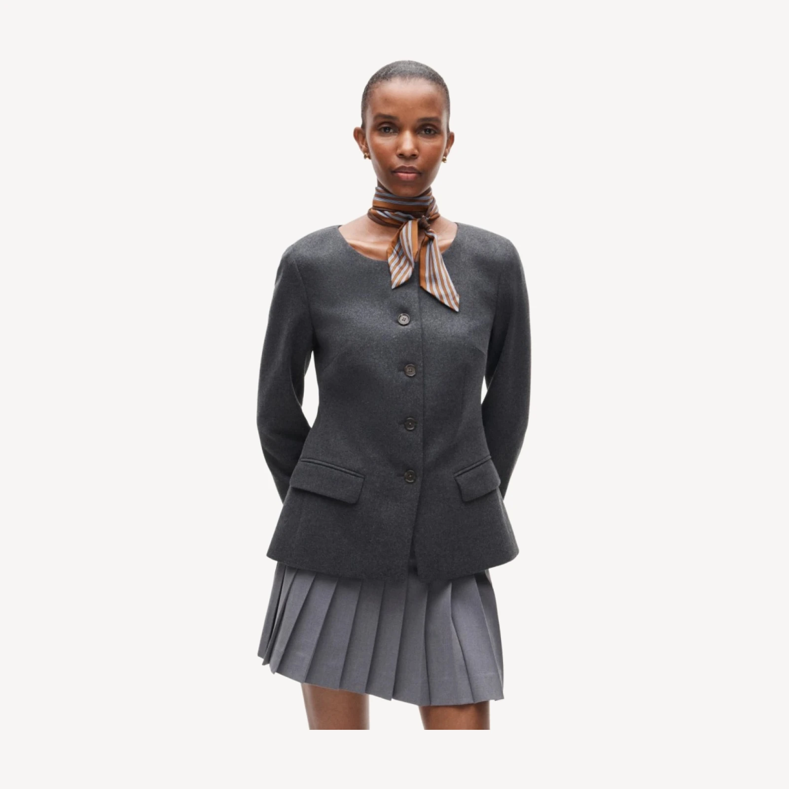 Lady jacket in heather wool blend
