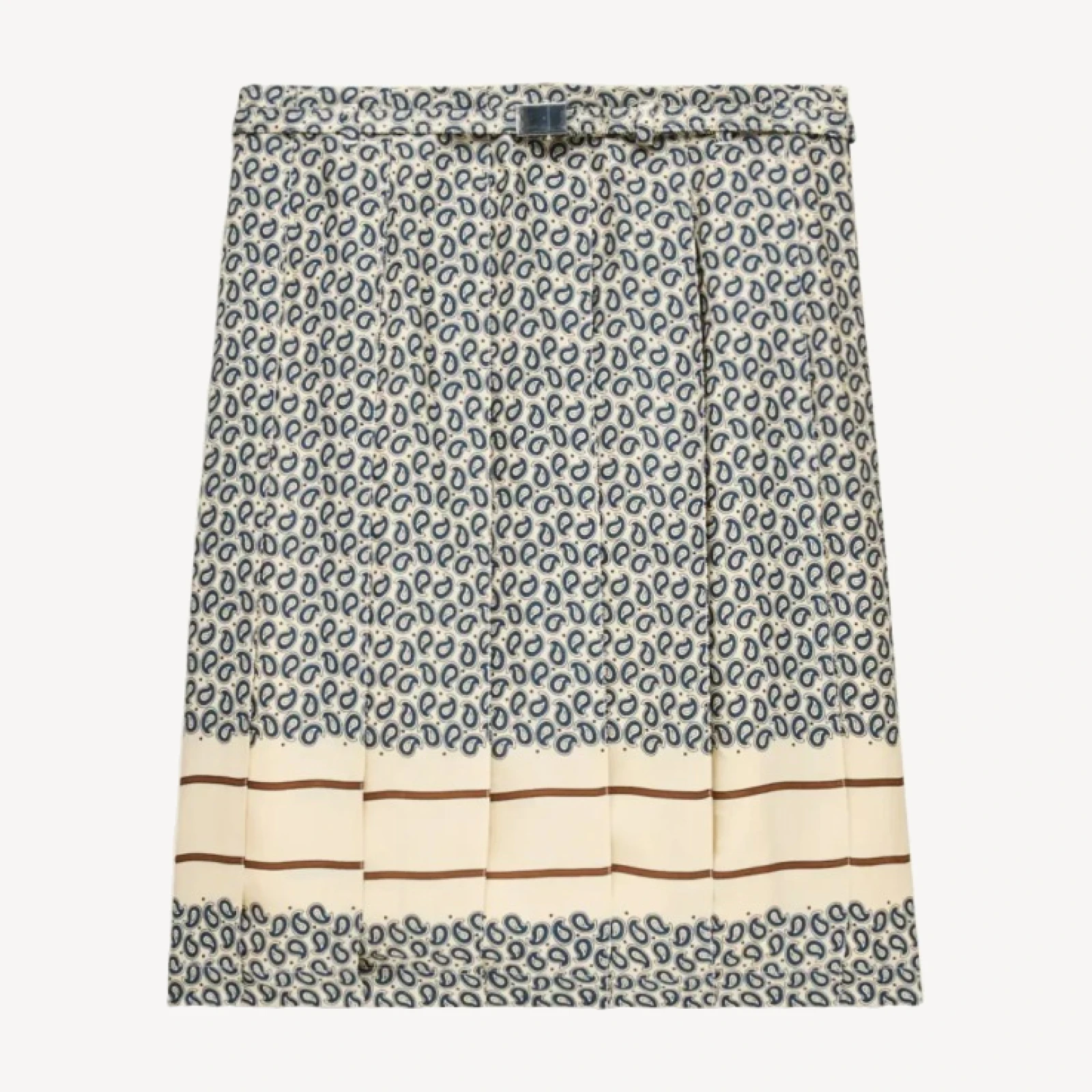 Pleated prep skirt in twill scarf print