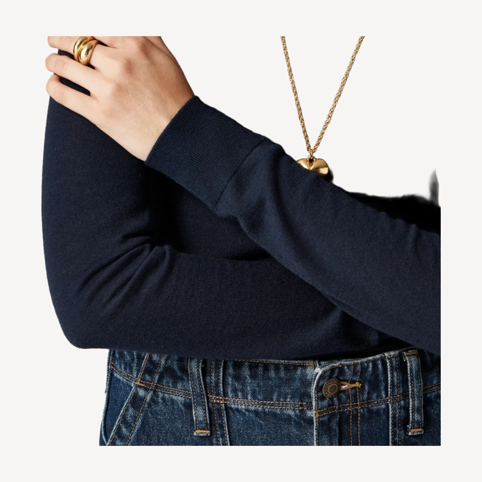 Carolyn fitted crewneck sweater in merino wool