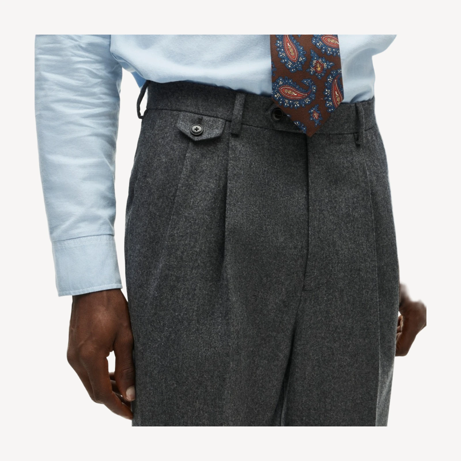Kenmare Relaxed-fit suit pant in Italian wool flannel