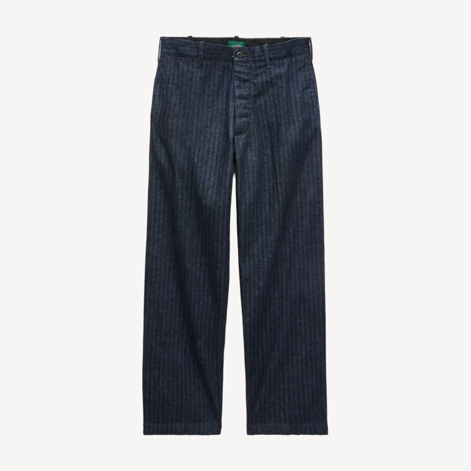High-rise relaxed-fit creased denim trouser