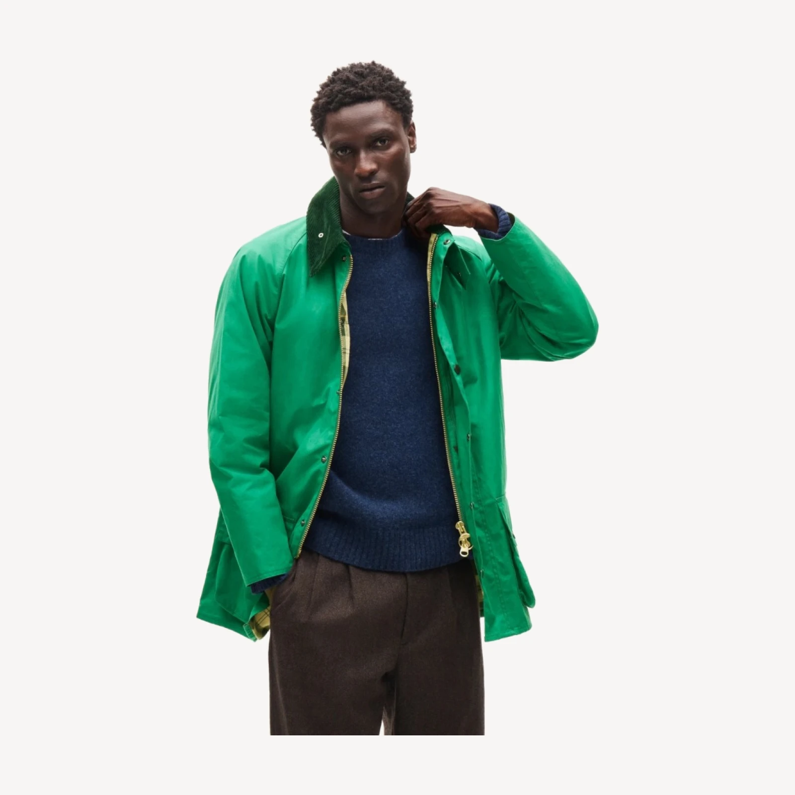 Men's Barbour® x J.Crew Beaufort jacket in Hybrid/Aero™ waxed cotton