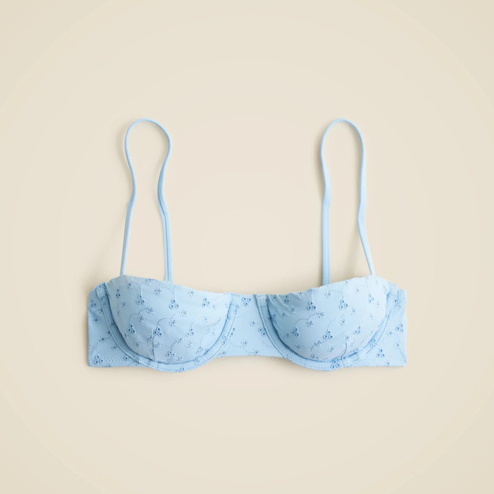 Eyelet balconette underwire bikini top