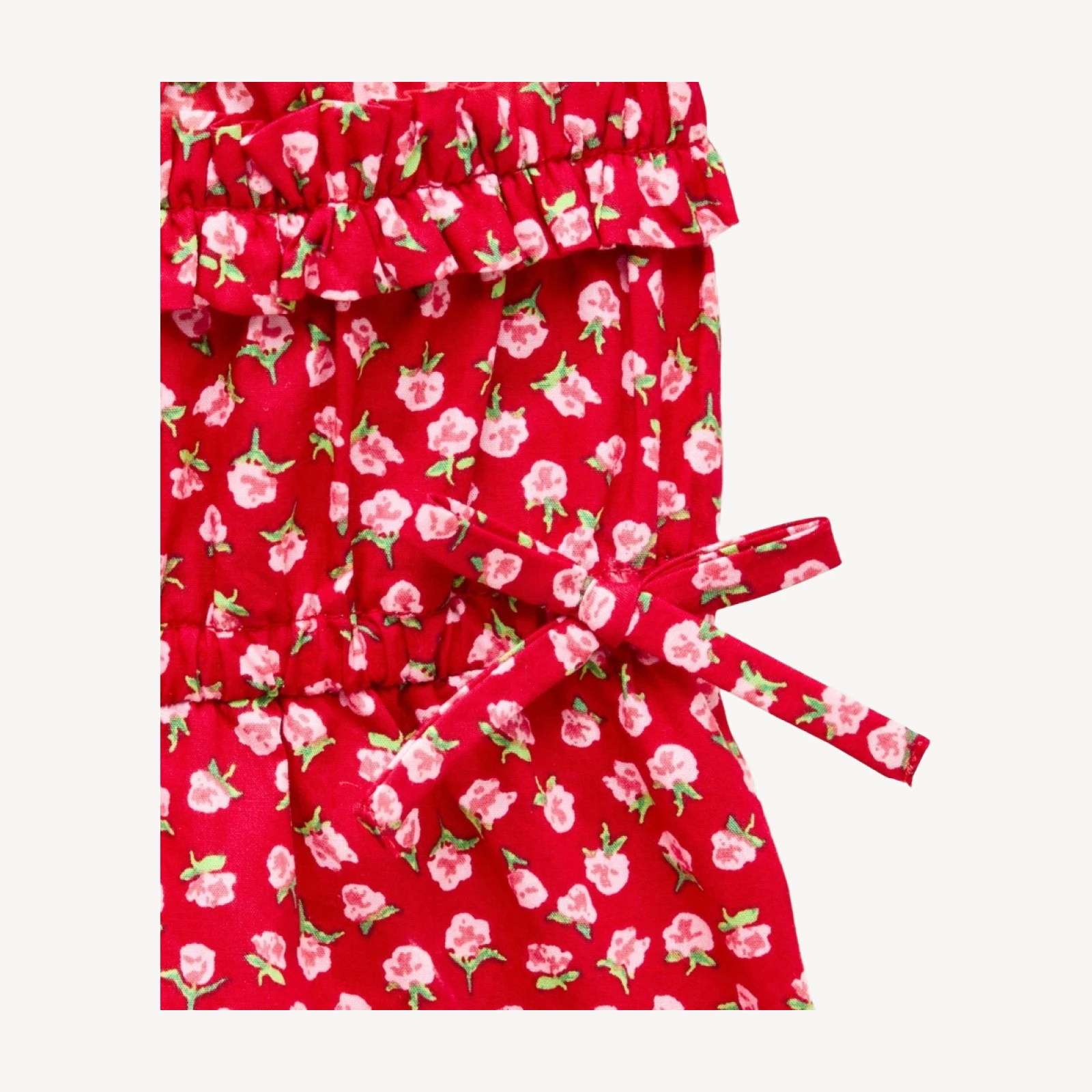 Girls' smocked squareneck top in rosette print