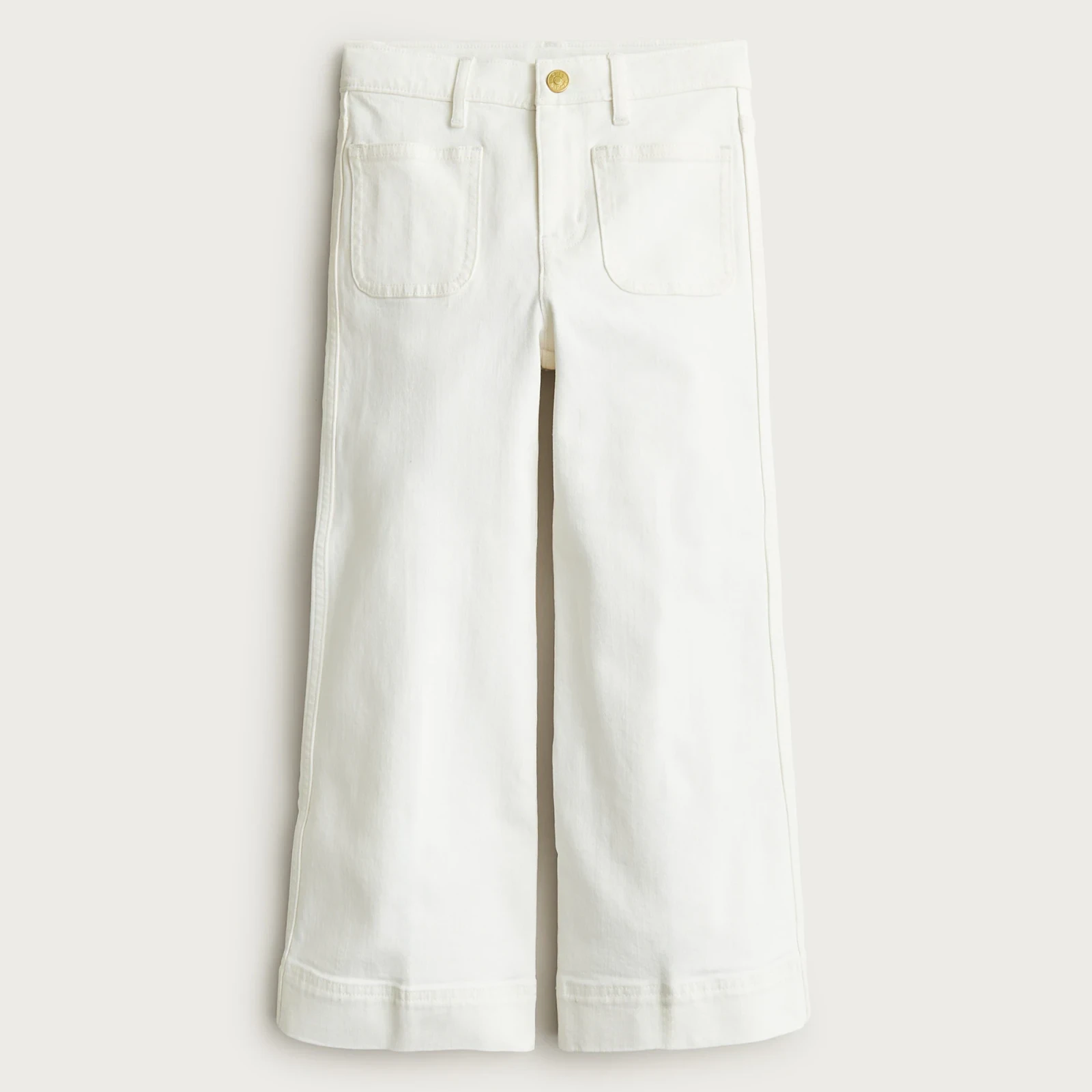 Girls' Sailor stretch denim trouser in white