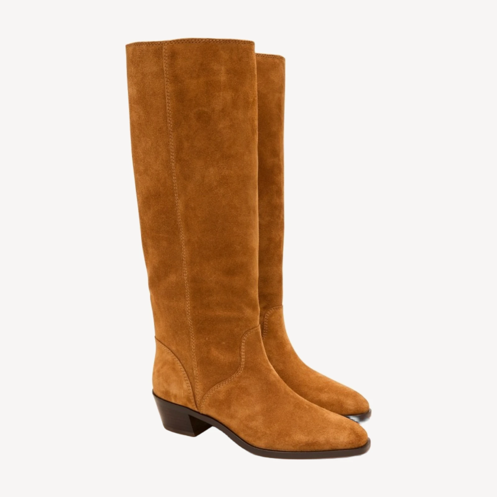 Western knee-high boots in suede