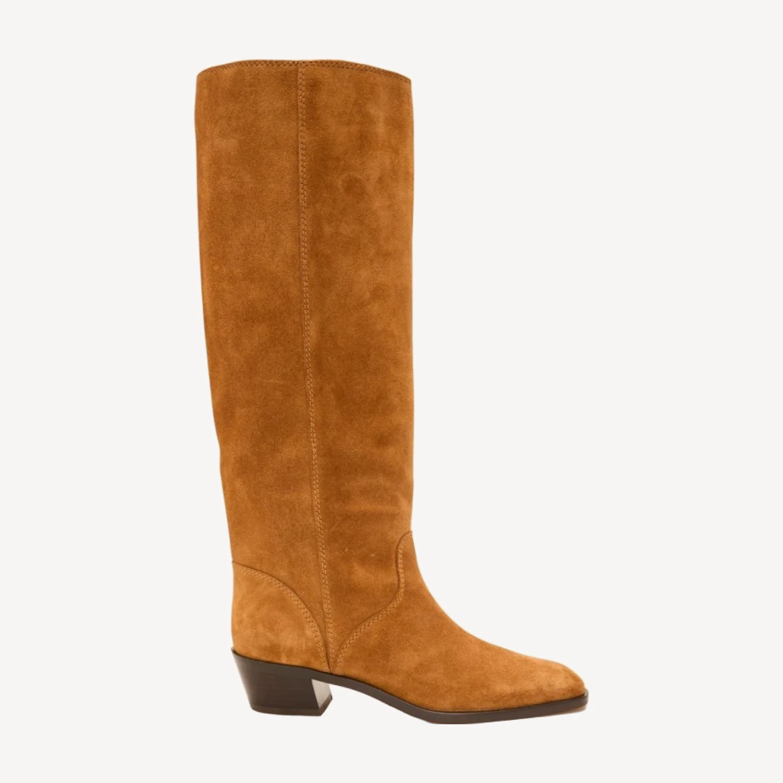 Western knee-high boots in suede