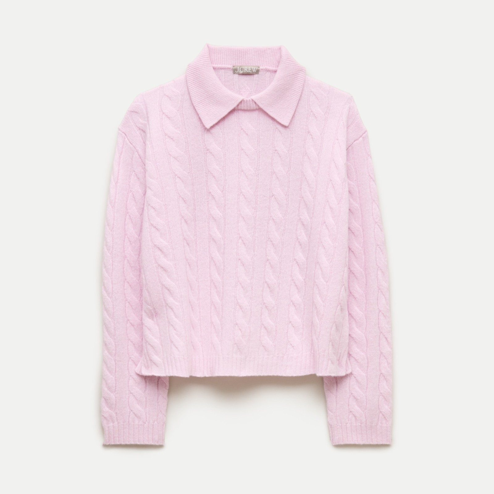 Cable-knit sweater-polo in vintage wool