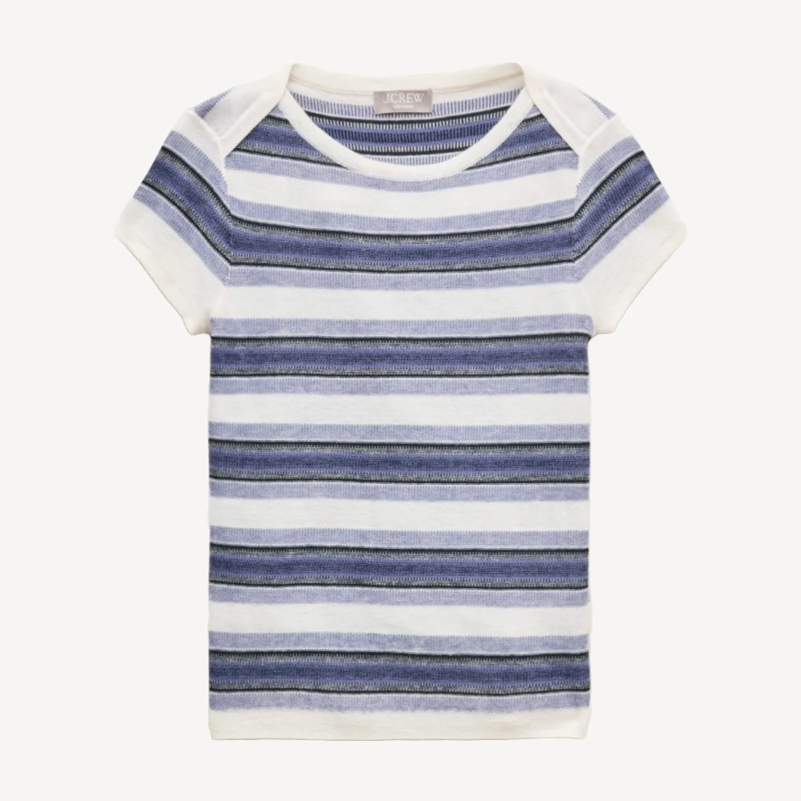 Featherweight cashmere sweater-tee in stripe