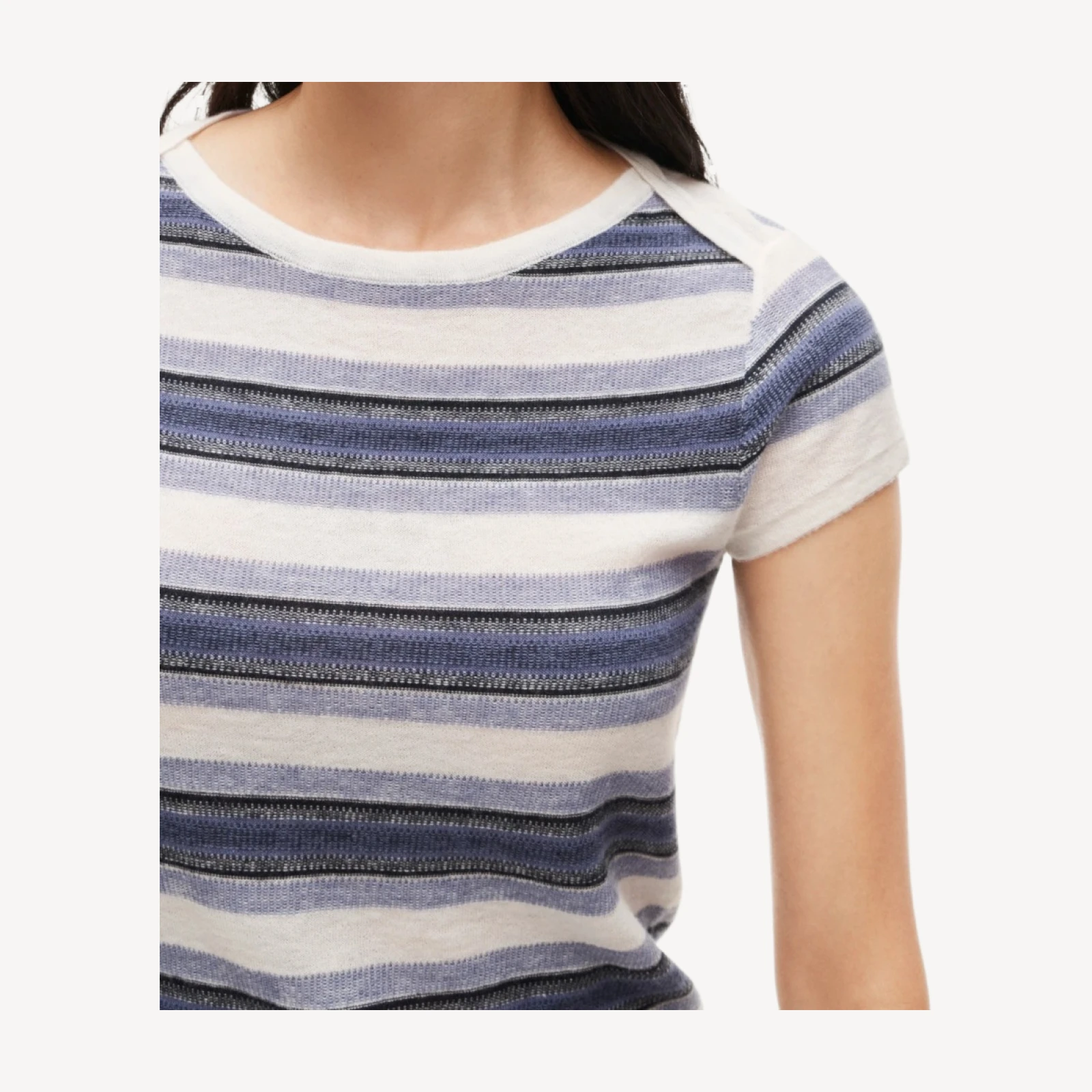 Featherweight cashmere sweater-tee in stripe