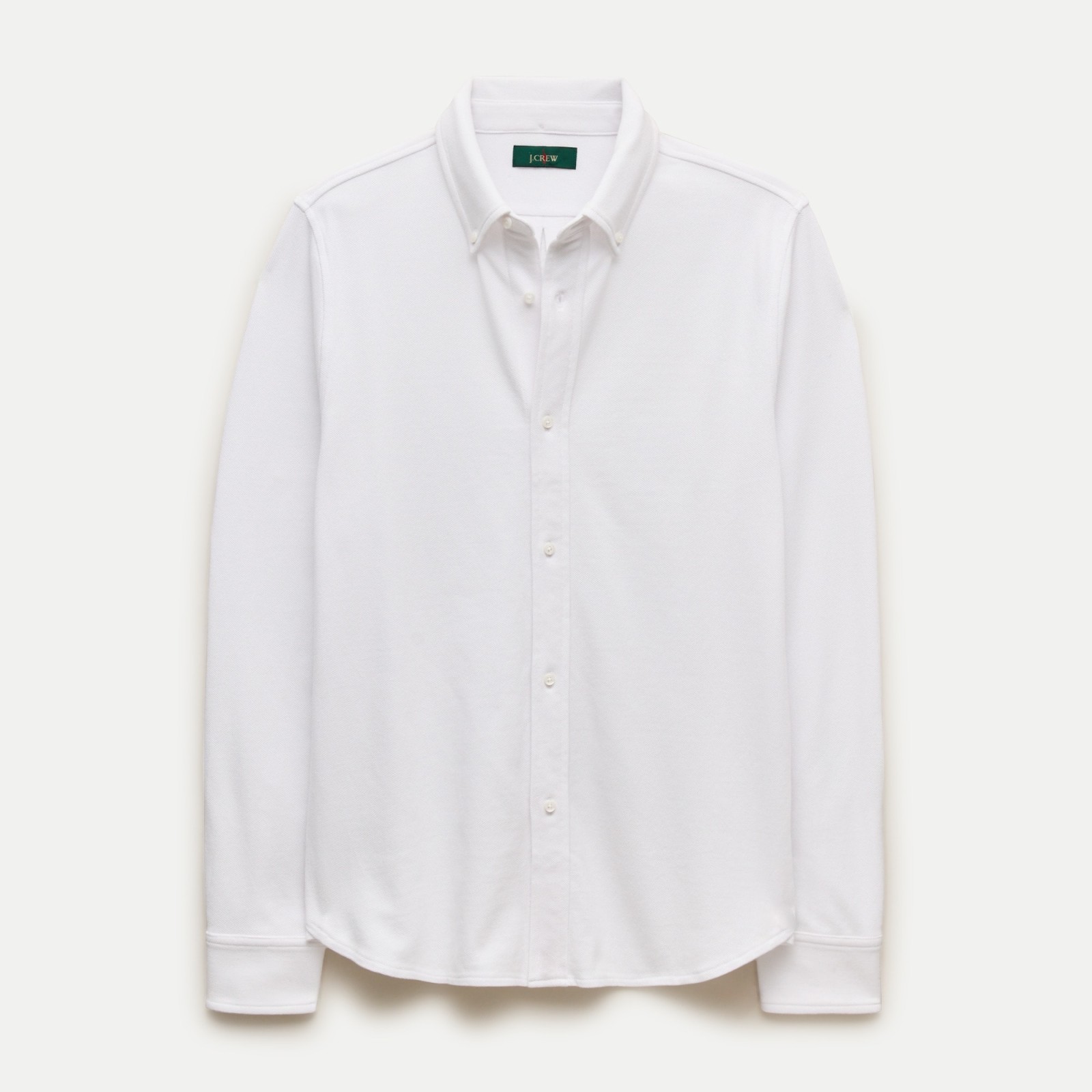 Washed piqué button-down shirt