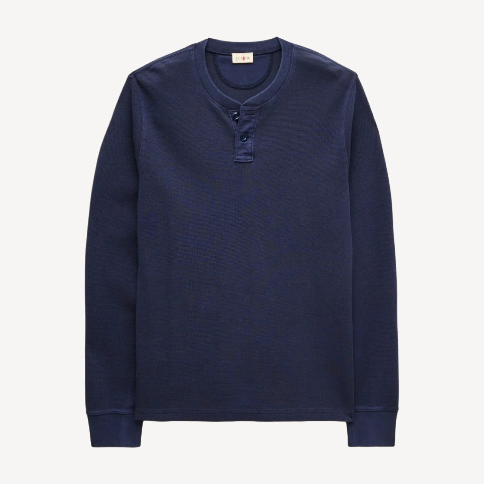 Summerweight waffle-knit cotton henley