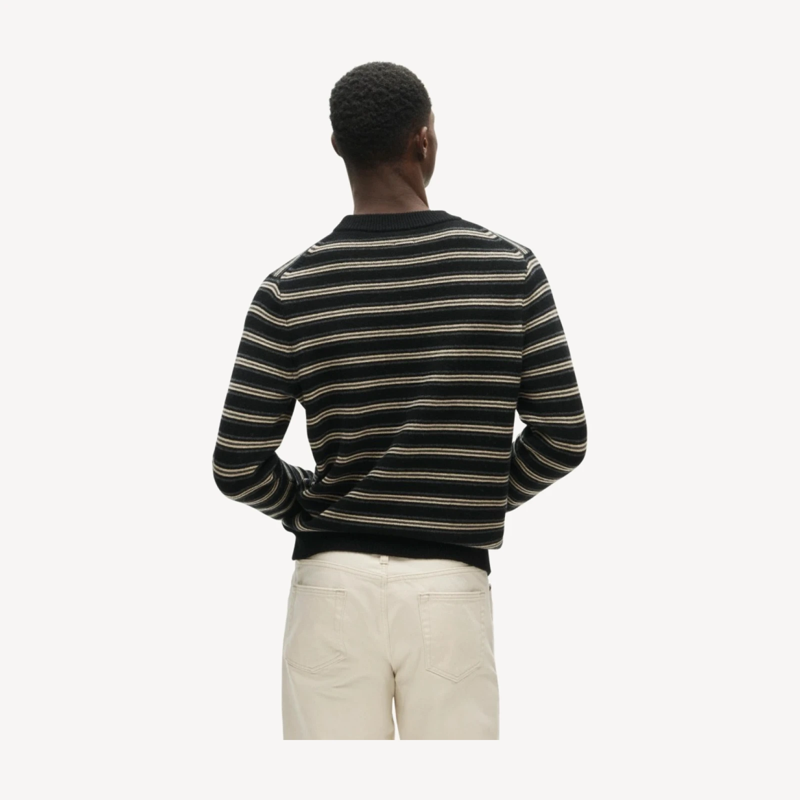 Midweight cashmere sweater in stripe