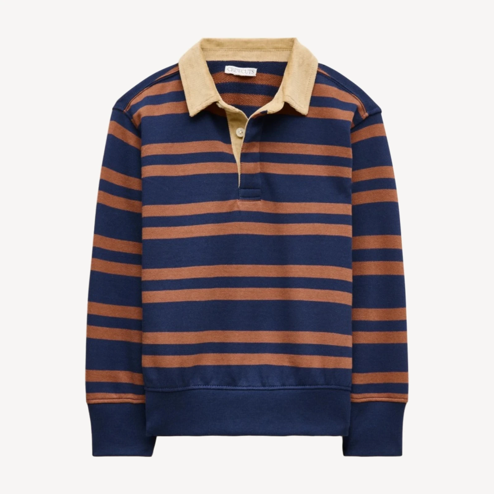 Kids' junior varsity rugby sweatshirt in striped terry