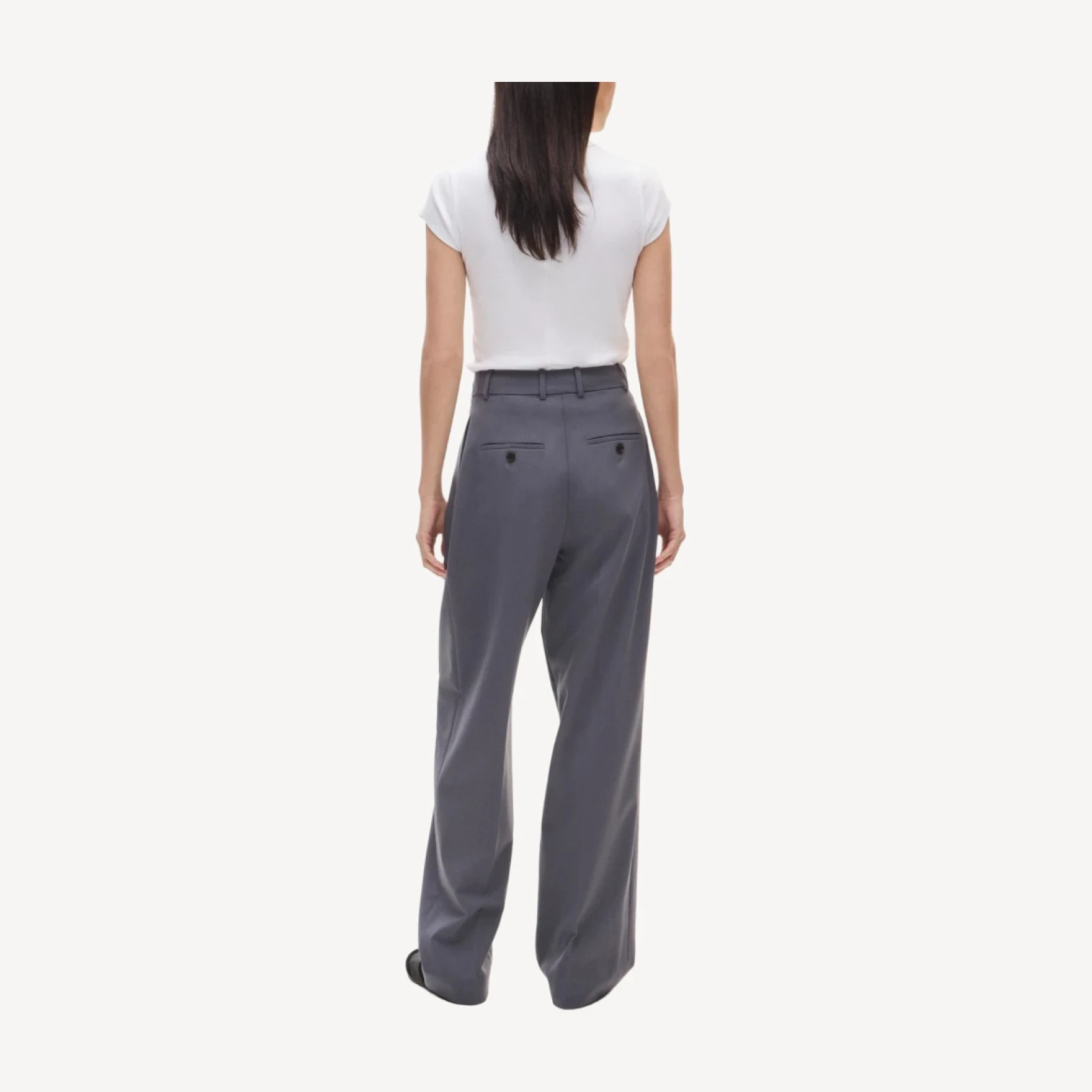 Arched trouser in lightspun wool blend